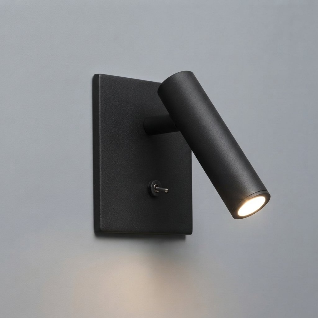 Adjustable LED Wall Sconce with Knob Switch, Warm White — Black