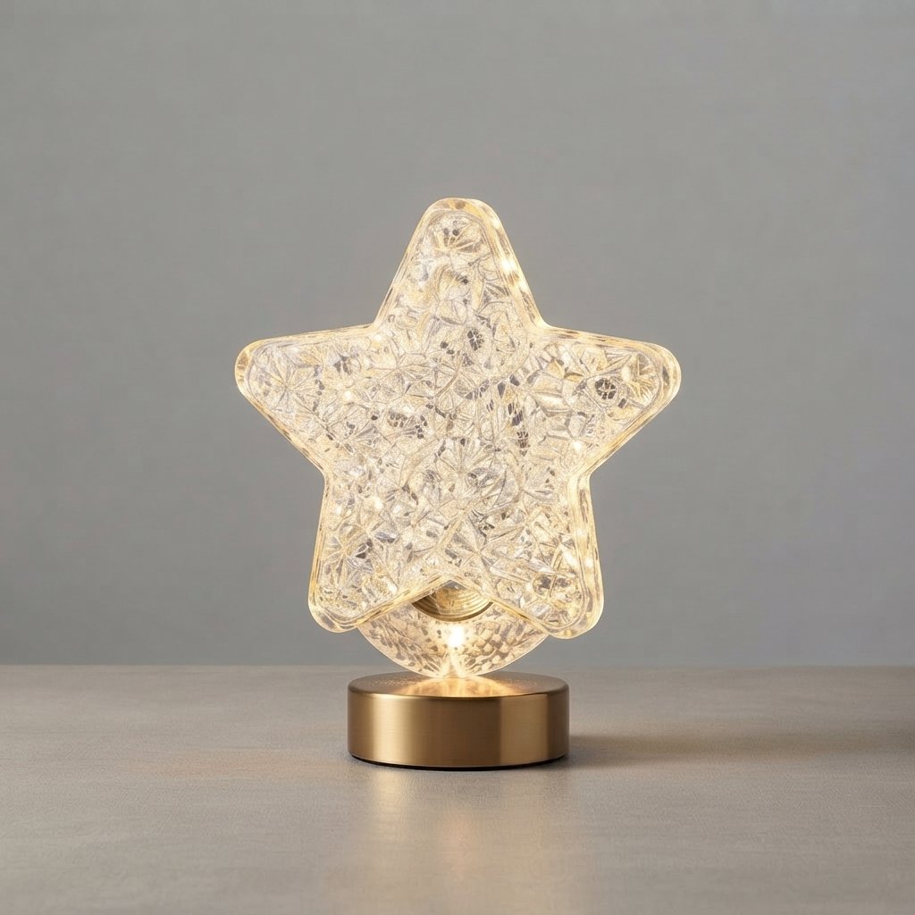 Crystal LED Night Light with Touch Dimming, USB Rechargeable — Star