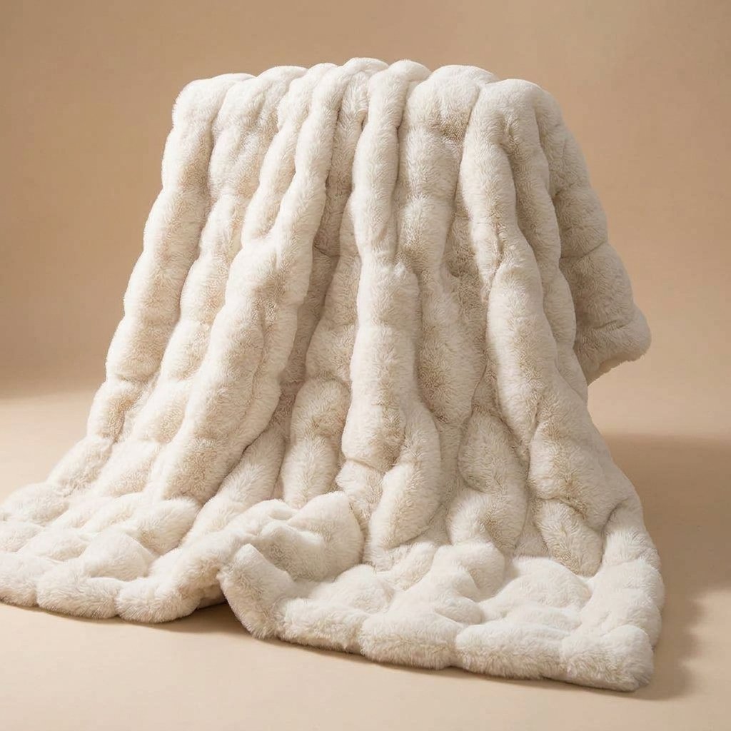 Faux Fur Throw Blanket – Ultra-Soft Plush, All Sizes — Pearl White
