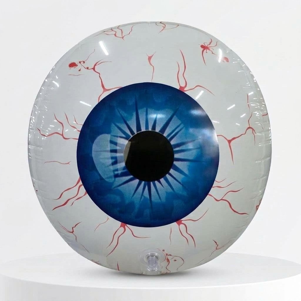 Giant Inflatable Halloween Eyeball Balloon with Bloodshot Design – 22 Inch Foil Decoration for Indoor and Outdoor Use — Blue