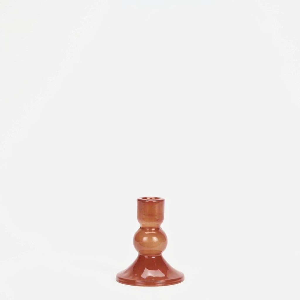 Glass Candle Holder in Red, 2 sizes — Sml