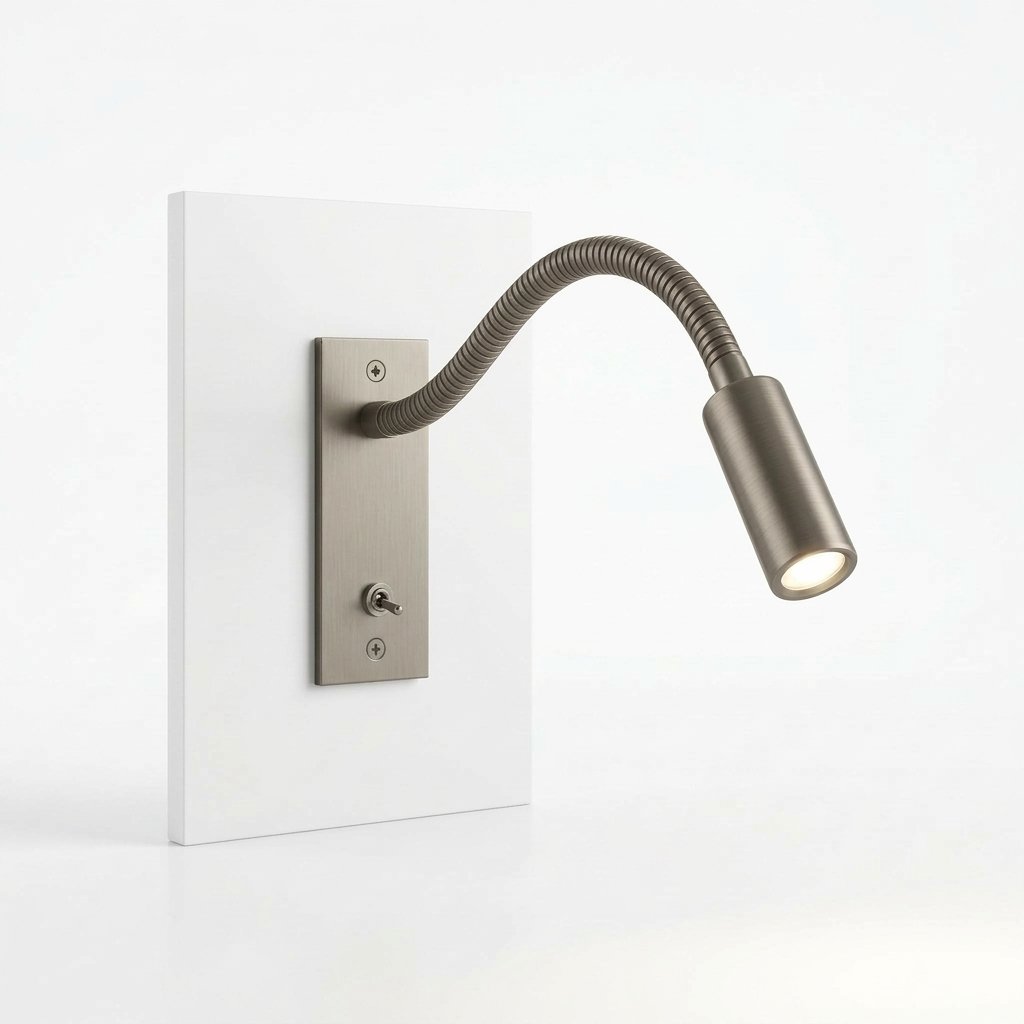 Gooseneck LED Wall Reading Lamp with Flexible Arm — Sand nickel