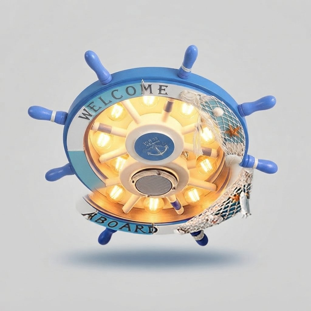 Kids' Rudder LED Ceiling Light – Blue or Pink — Warm light (3000K)