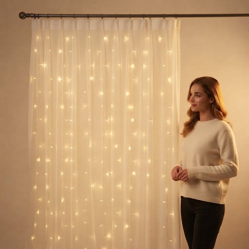 LED Curtain Fairy Lights 120–300 LEDs, 3 Colours Available — Warm White
