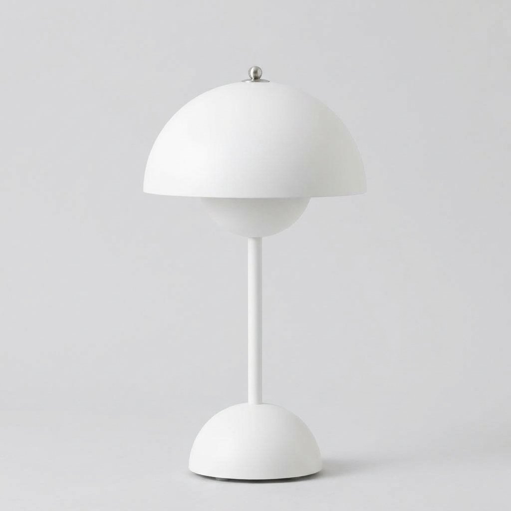 Mushroom Table Lamp, Cordless Rechargeable LED — White