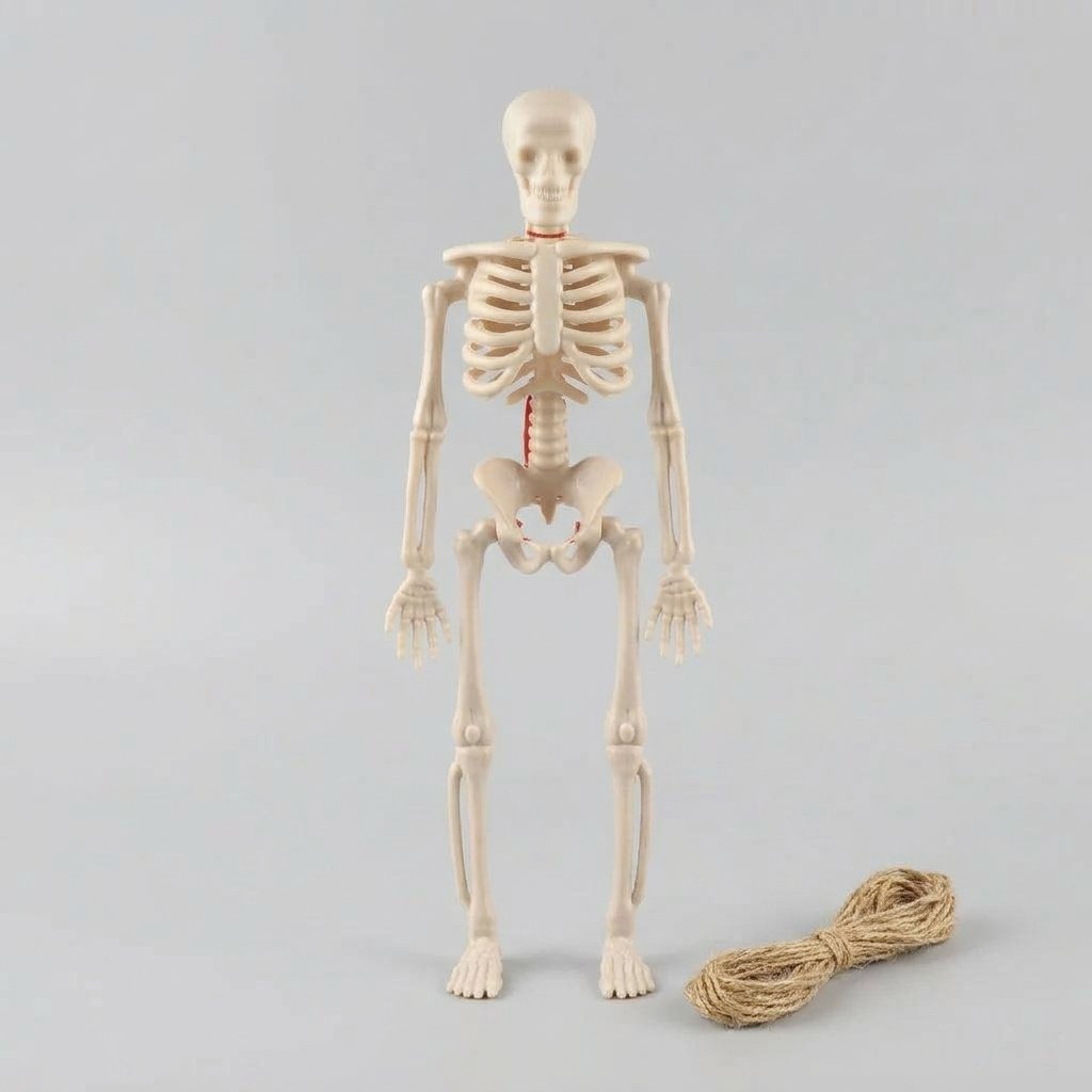 Posable Mini Skeleton Figurines with Jute Twine – Set of 6 or 12 — 6 Pieces