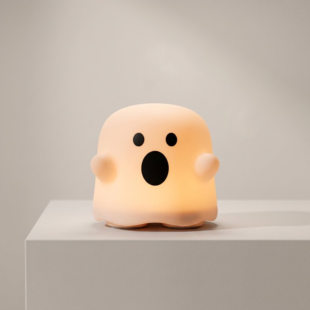 Rechargeable Ghost LED Night Light with Timer – Soft Warm Glow for Bedrooms and Children's Rooms — Ghost Light-[Ahhh Model]
