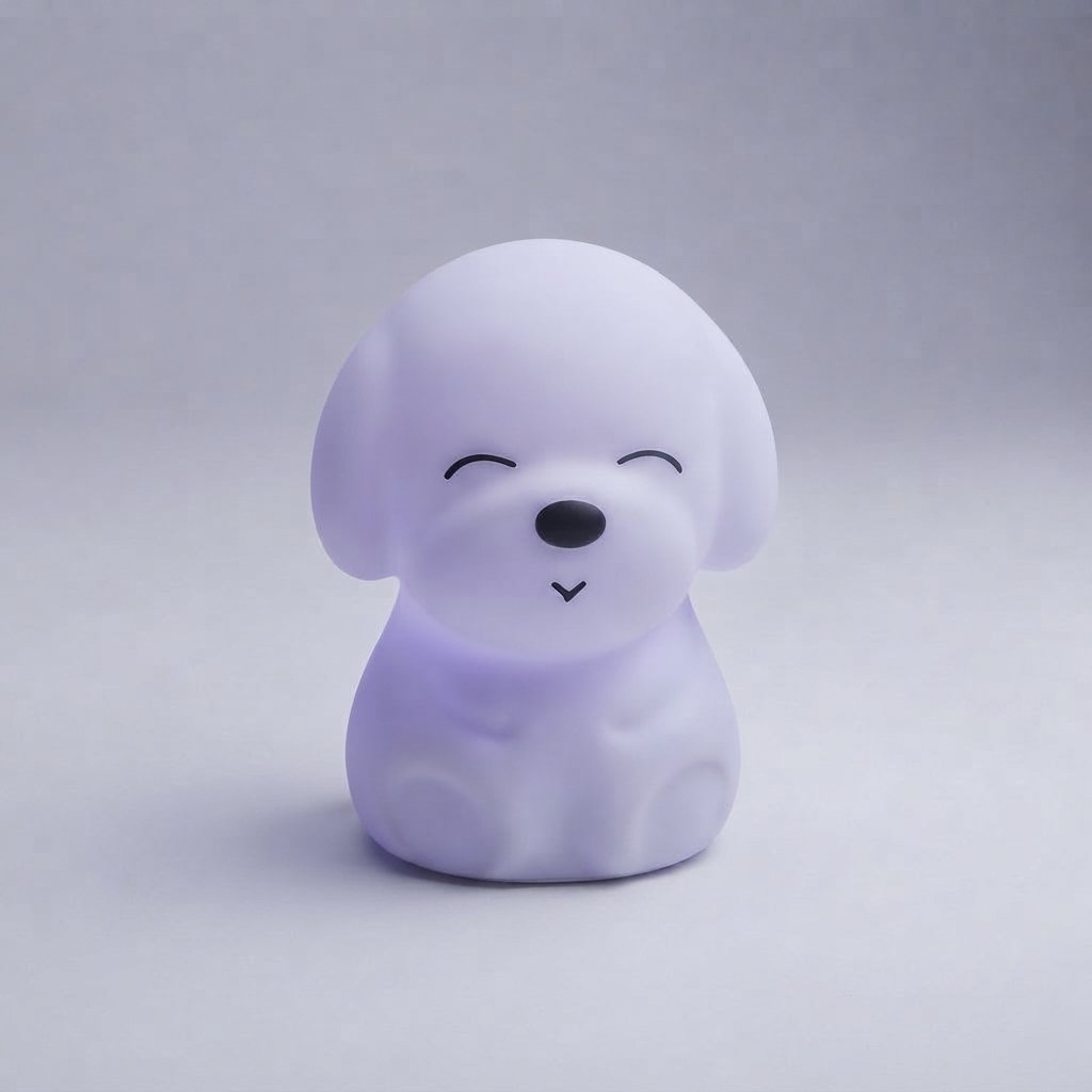 Silicone Dog Night Light with Touch & Colour Control — Remote control and touchscreen