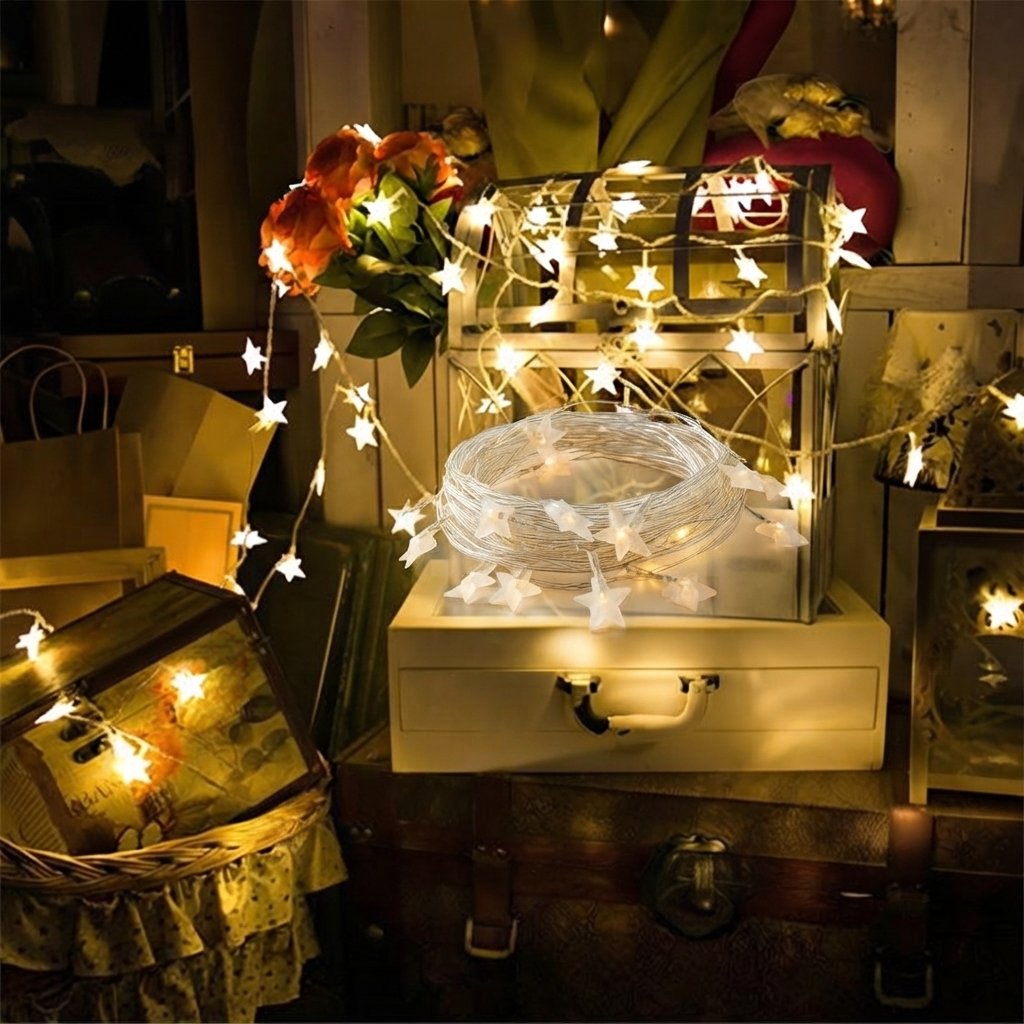 Star String Lights for Kids' Rooms, Battery Powered — 3m