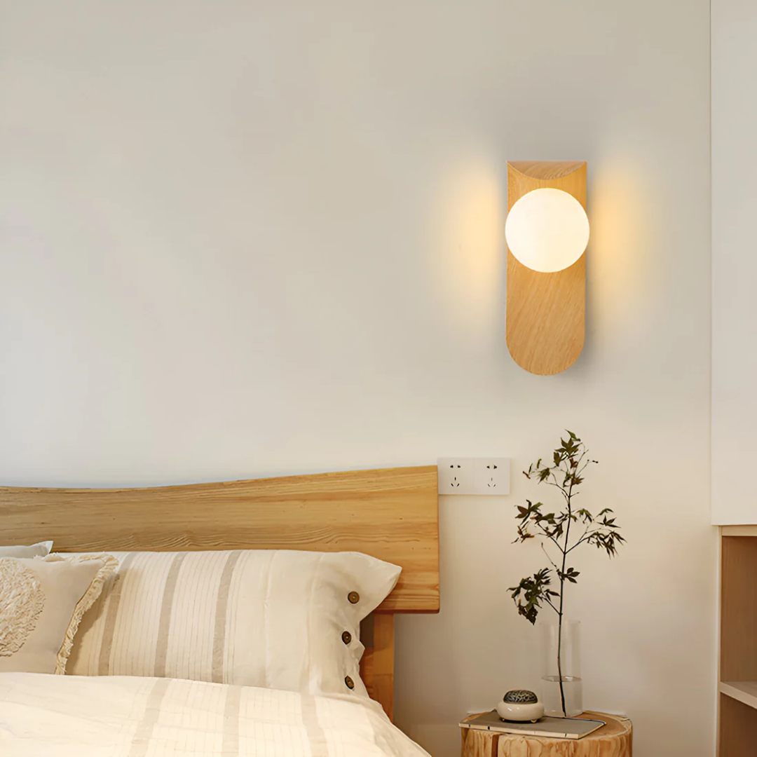 Scandinavian Wood Globe Wall Sconce G9 LED 5W