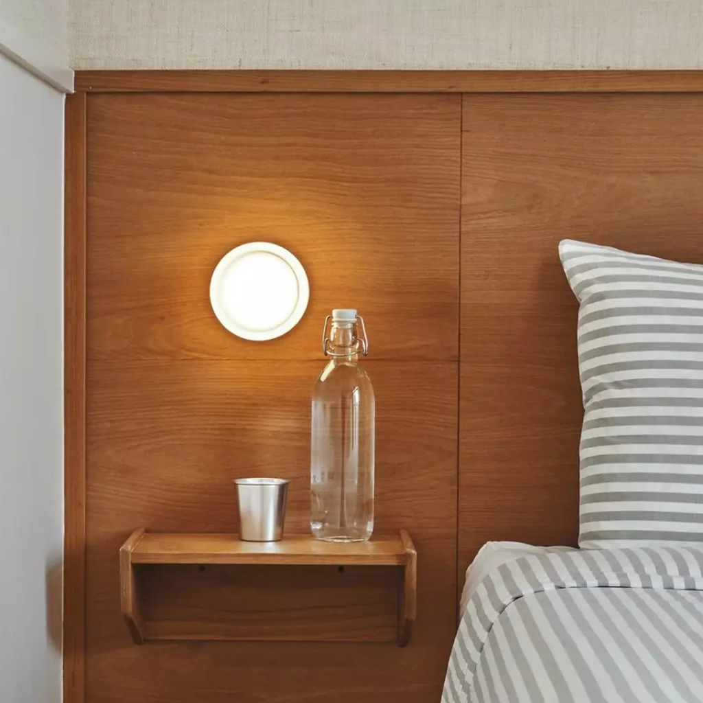 Round Glass Wall Sconce LED Amber Warm Light 5W
