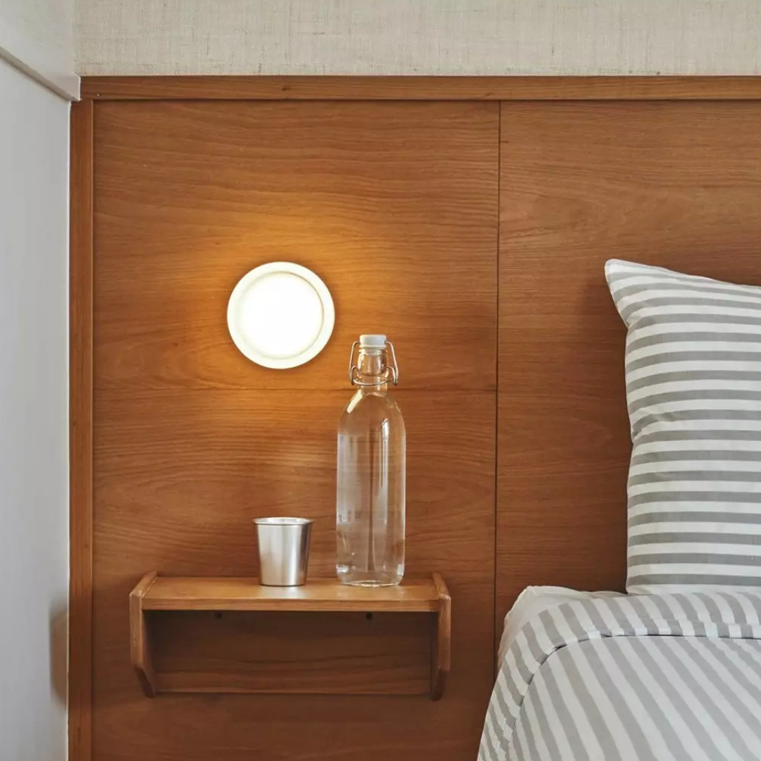 Round Glass Wall Sconce LED Amber Warm Light 5W