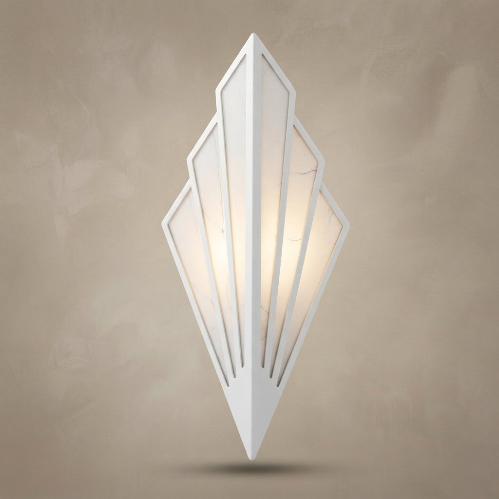Art Deco LED Wall Sconce in Gold, Black or White — White