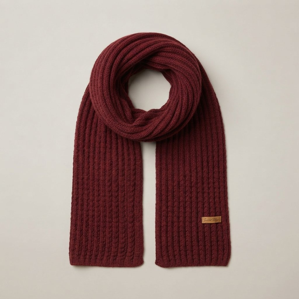 Chunky Ribbed Knit Scarf – Extra Long, Unisex — Red