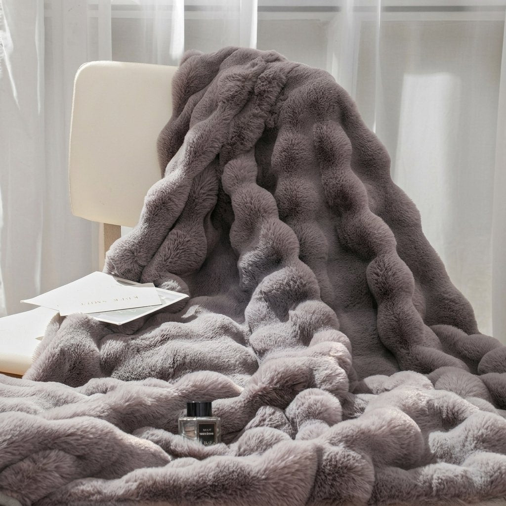 Faux Fur Throw Blanket – Ultra-Soft Plush, All Sizes — Silver Grey
