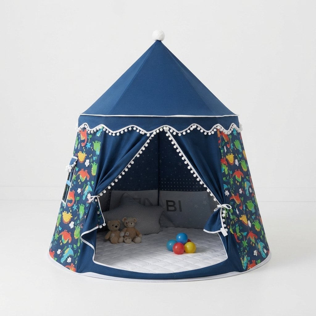 Kids Play Tent – Indoor Teepee for Toddlers & Children — Blue Dinosaur