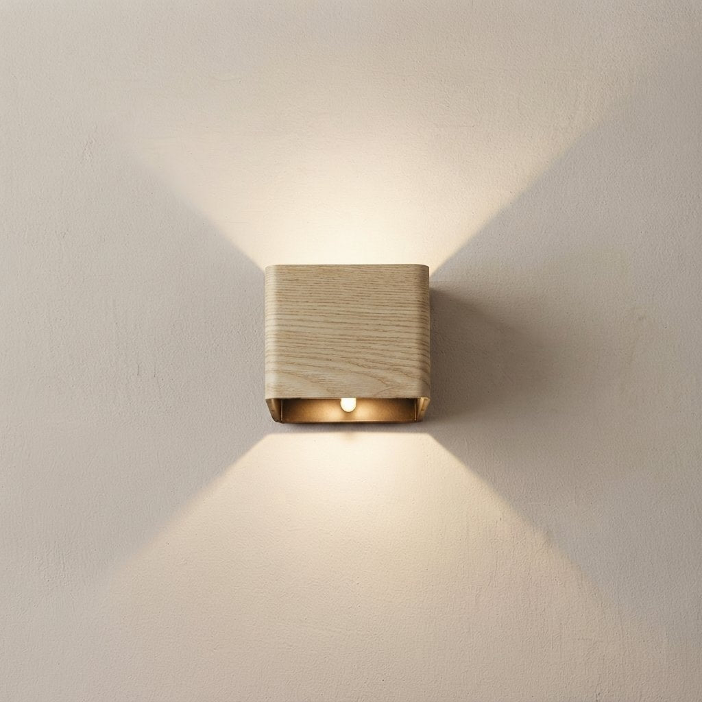 LED Wall Light, Rechargeable Battery, Dimmable Touch — Wood