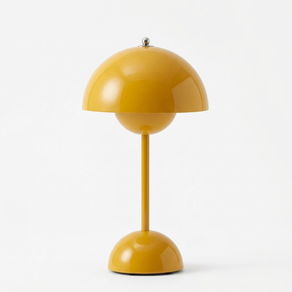 Mushroom Table Lamp, Cordless Rechargeable LED — Yellow