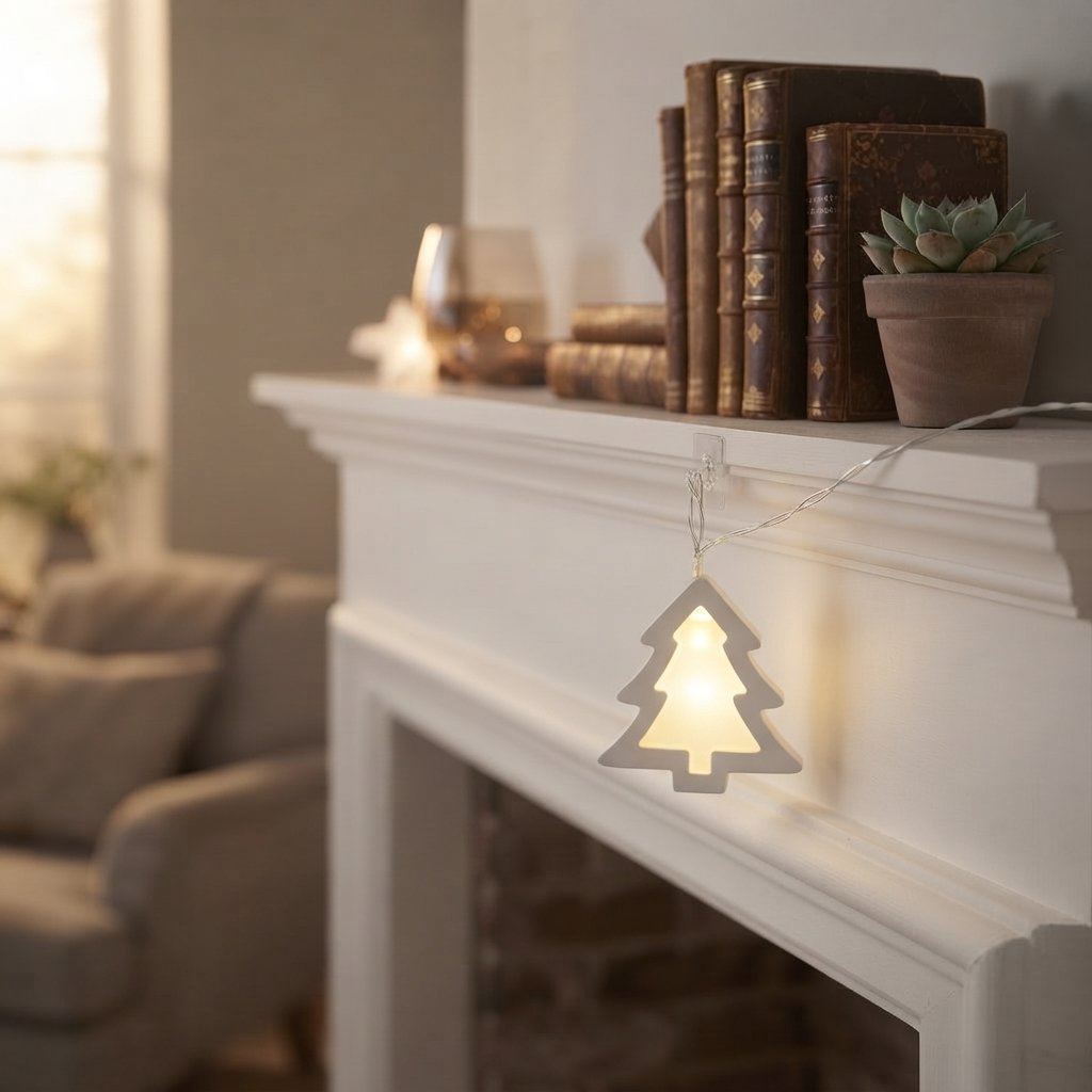 Paper Star LED Fairy Lights, Warm White, Indoor — Warm White Christmas Tree
