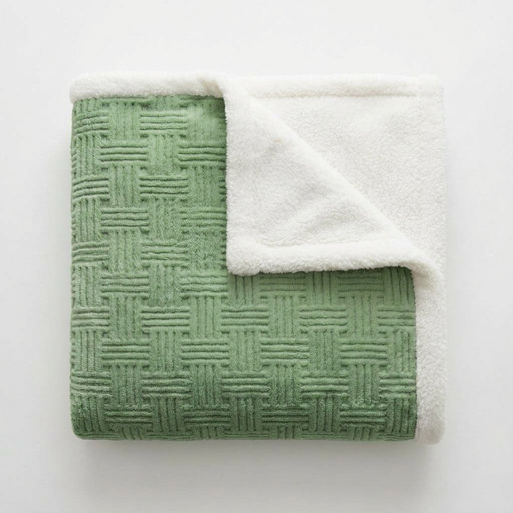 Plush Velvet Throw Blanket – Double-Sided Soft Fleece — Matcha