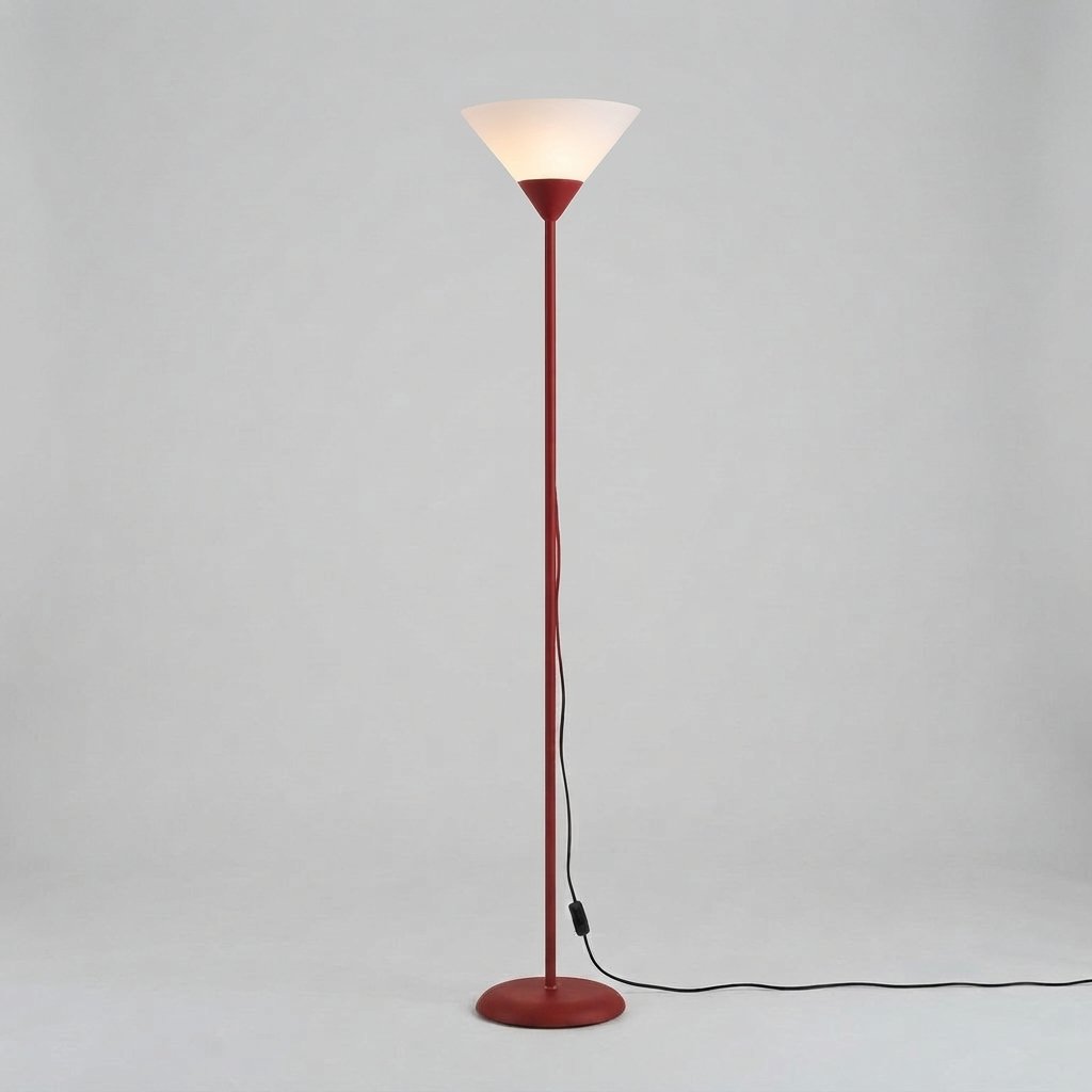 Torchiere Floor Lamp with Acrylic Shade, 5 Colours — Red