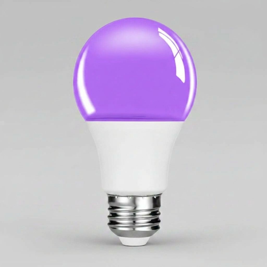 UV Black Light LED Bulb with E27 Socket for Halloween and Party Decoration, 12 W – Purple Glow, Matte Black or White Collar — White X 1 Piece