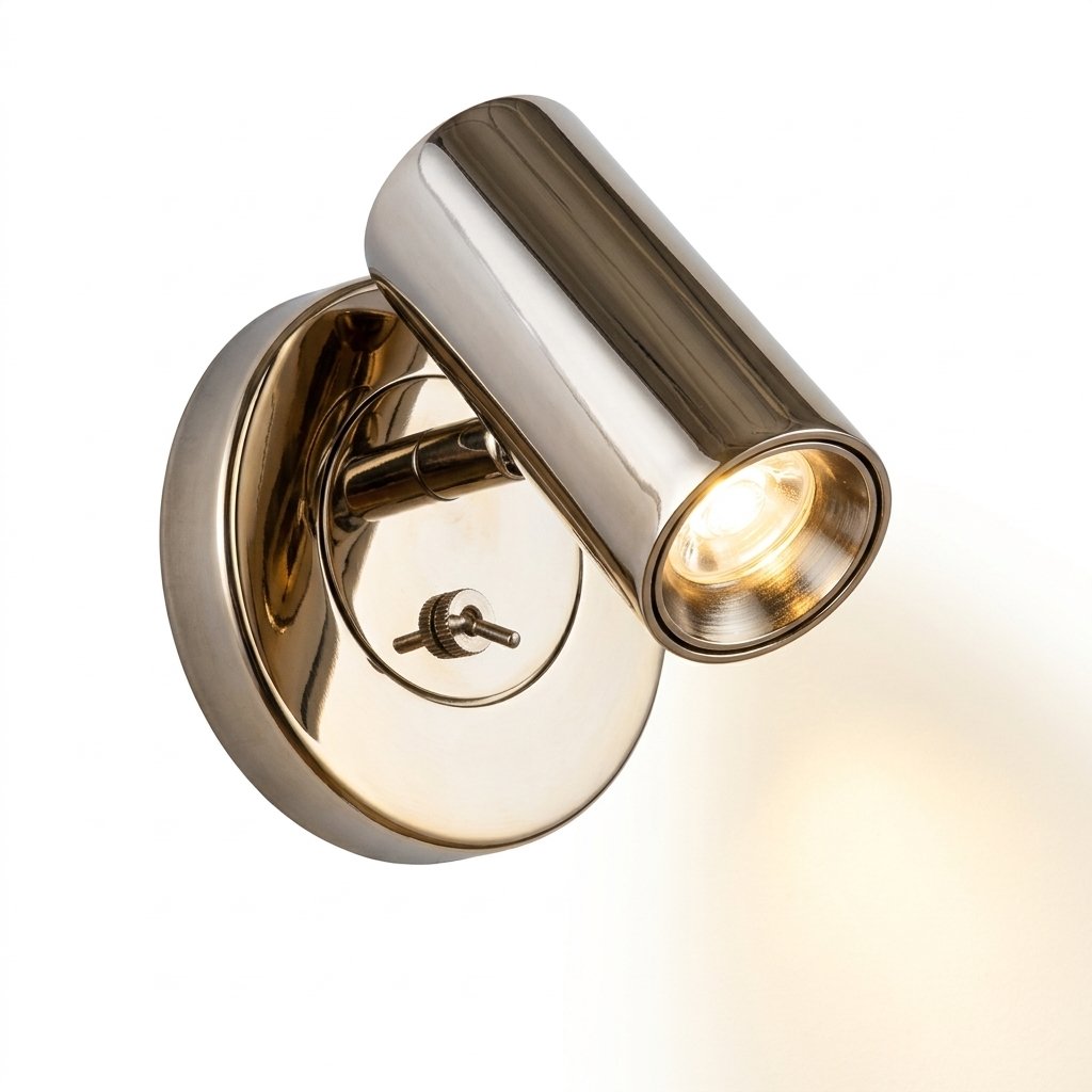 Adjustable LED Wall Reading Lamp with Cylindrical Head — Silver