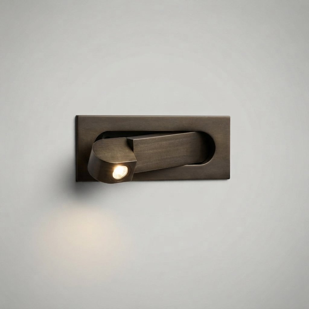 Adjustable LED Wall Reading Light with 3 Colour Temperatures — Bronze