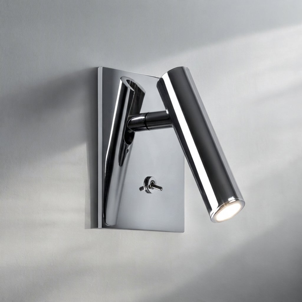 Adjustable LED Wall Sconce with Knob Switch, Warm White — Chrome