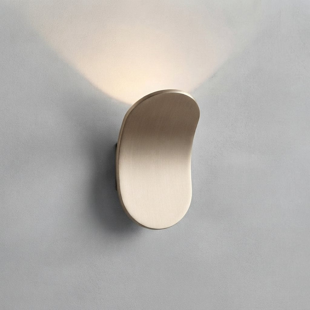 Curved LED Wall Light, Minimalist Metal Sconce — Champagne