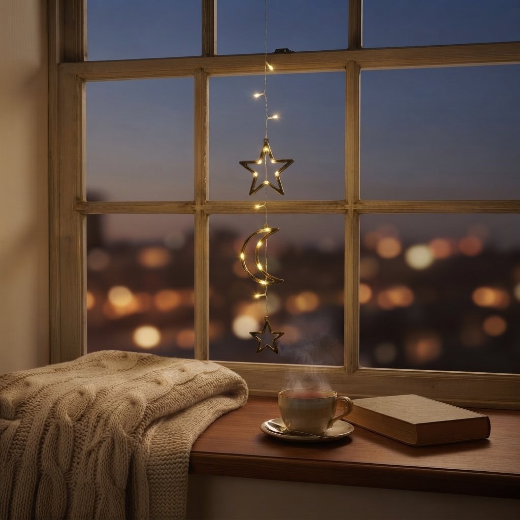 LED Star Curtain Lights, Warm White, Indoor & Outdoor — Type D