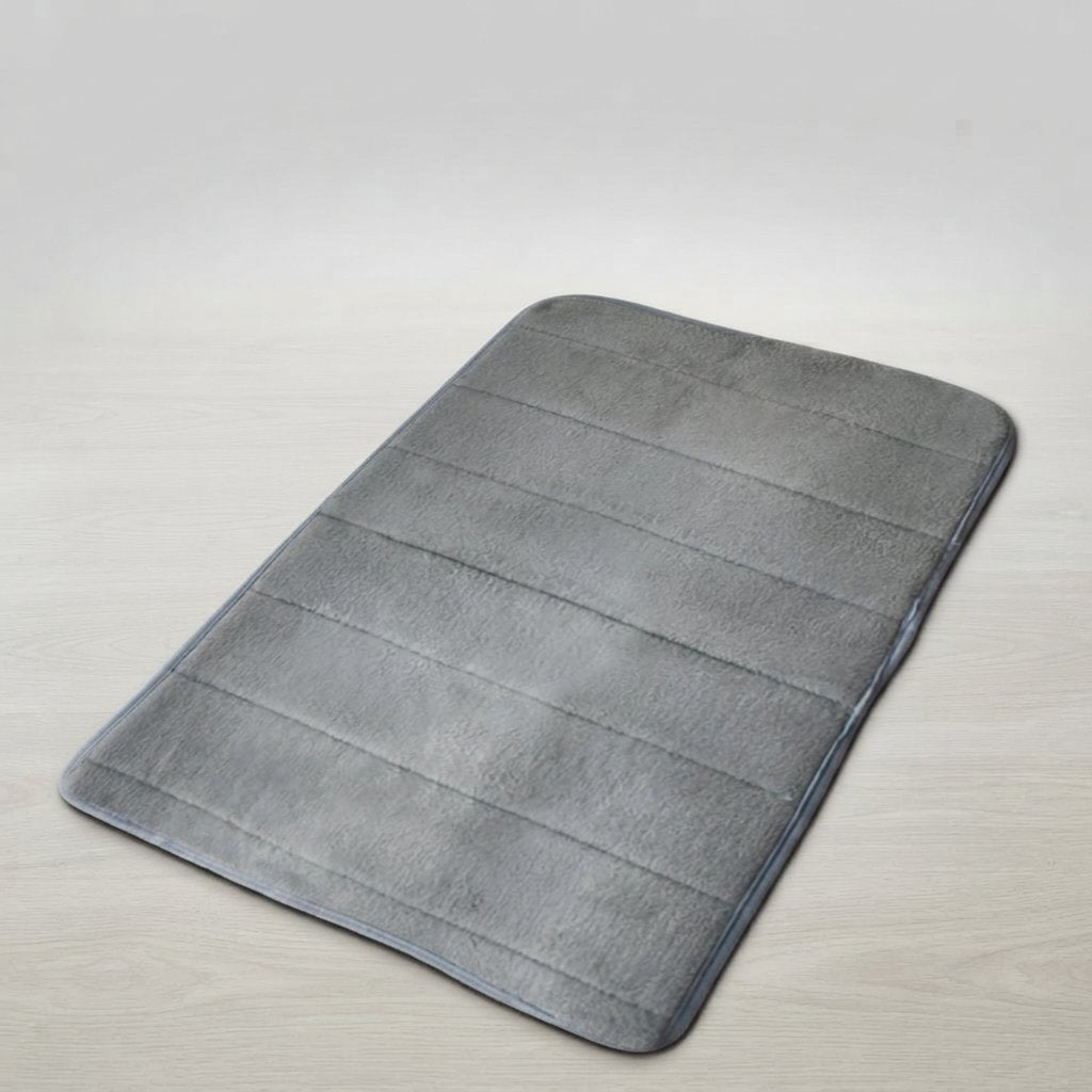 Soft Microfibre Bath Mat – Anti-Slip & Quick-Dry — Grey