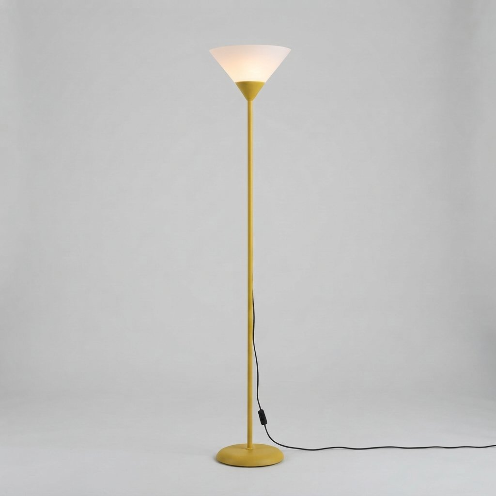 Torchiere Floor Lamp with Acrylic Shade, 5 Colours — Yellow