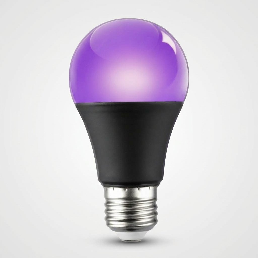 UV Black Light LED Bulb with E27 Socket for Halloween and Party Decoration, 12 W – Purple Glow, Matte Black or White Collar — White X 2 Pieces