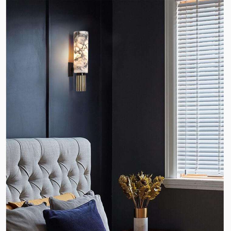 Marble Copper Wall Light LED E27 Natural Stone