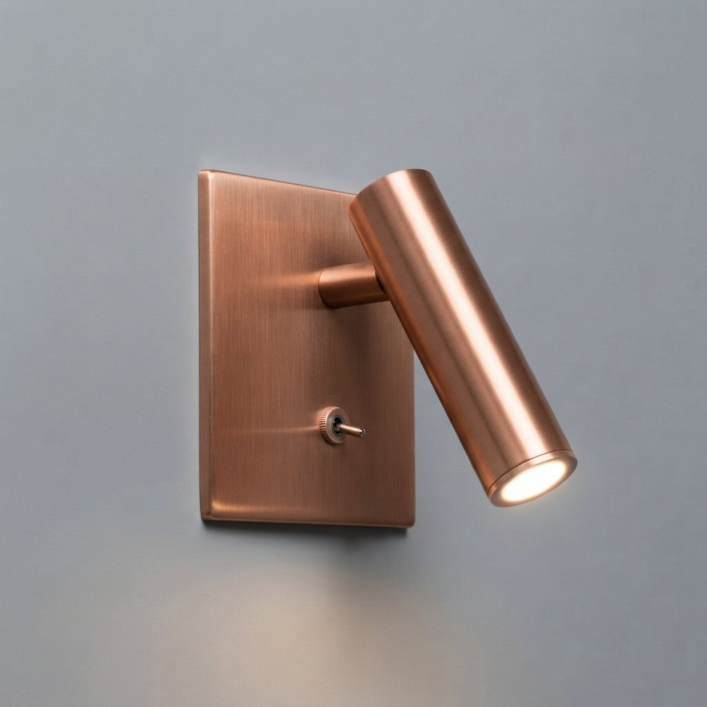 Adjustable LED Wall Sconce with Knob Switch, Warm White — Copper