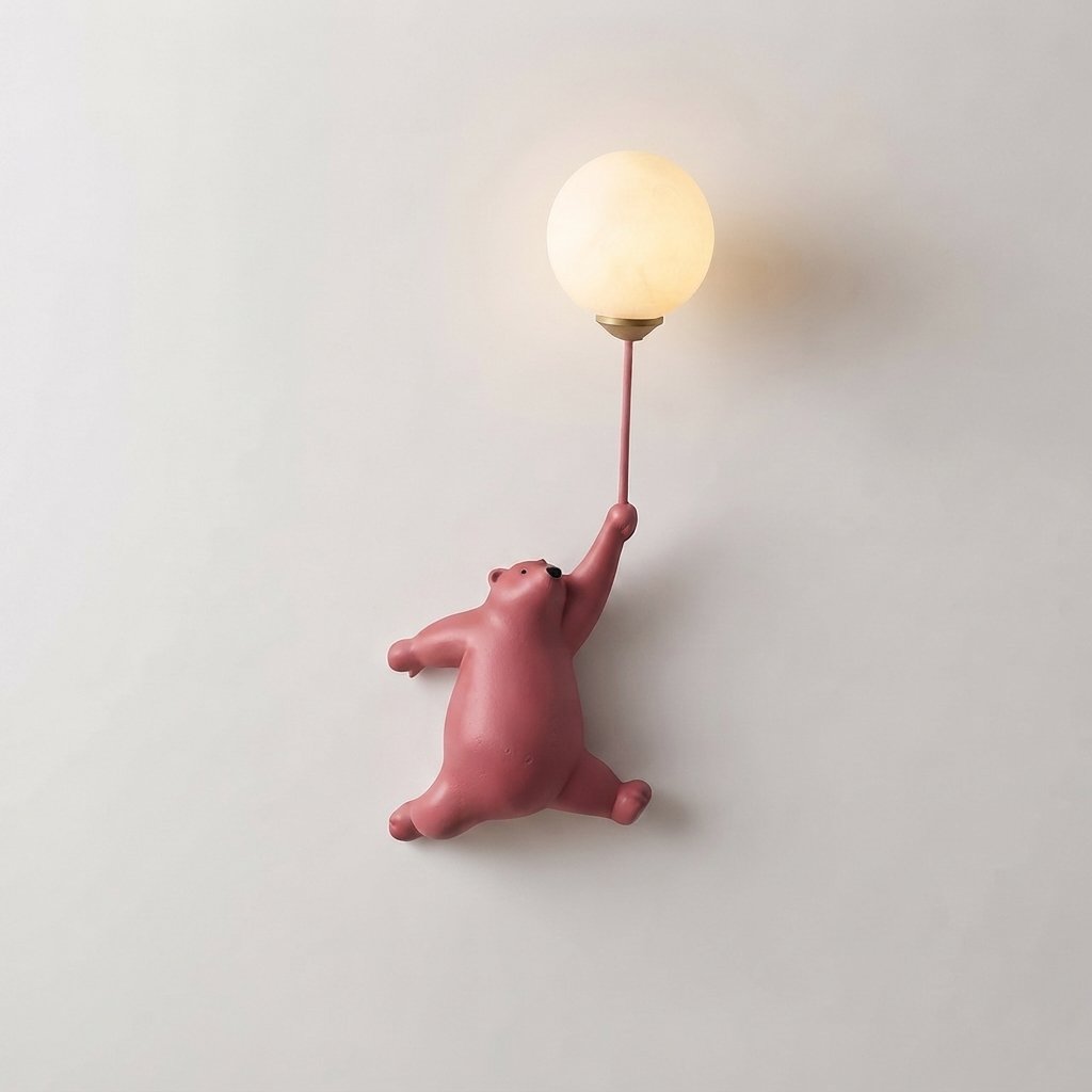 Bear Balloon Wall Lamp for Kids' Rooms — Rosa Bear Left