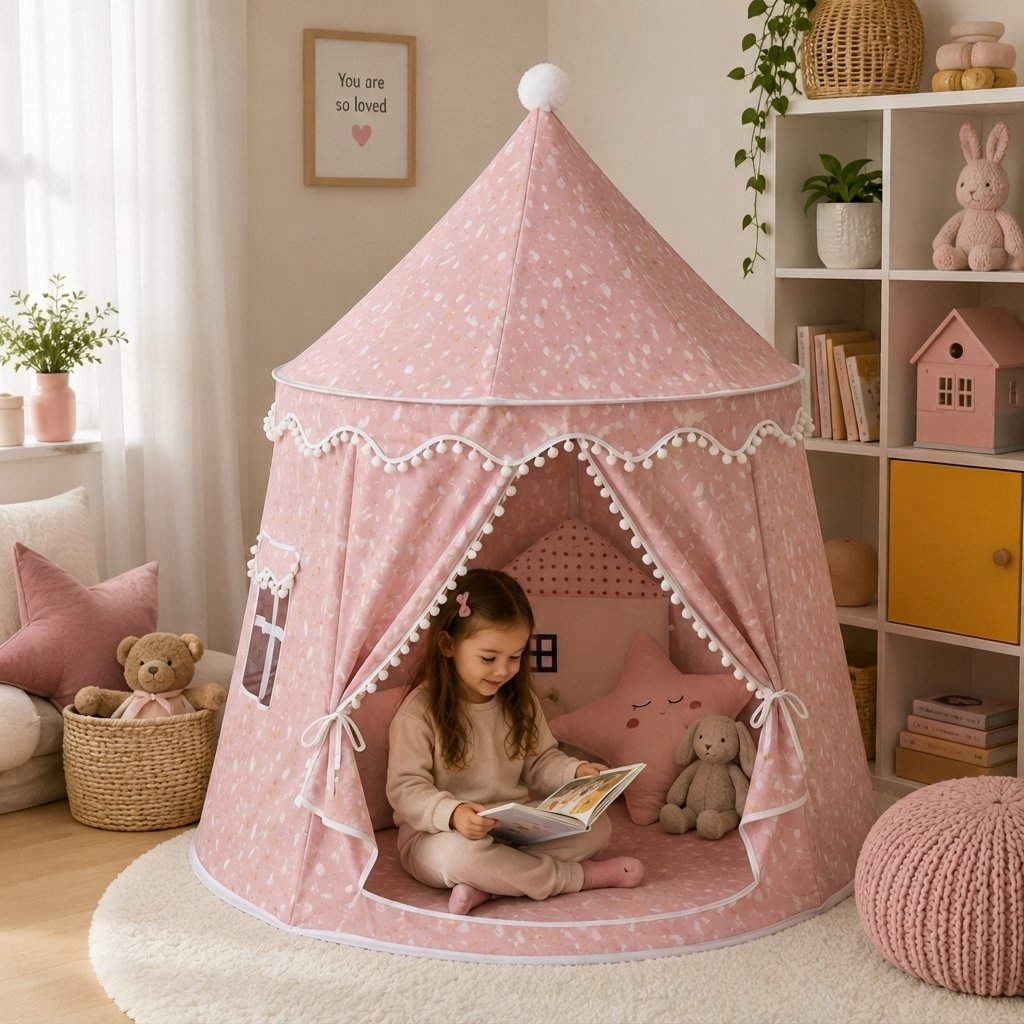 Kids Indoor Play Tent – Princess Castle Teepee — Pink Cotton