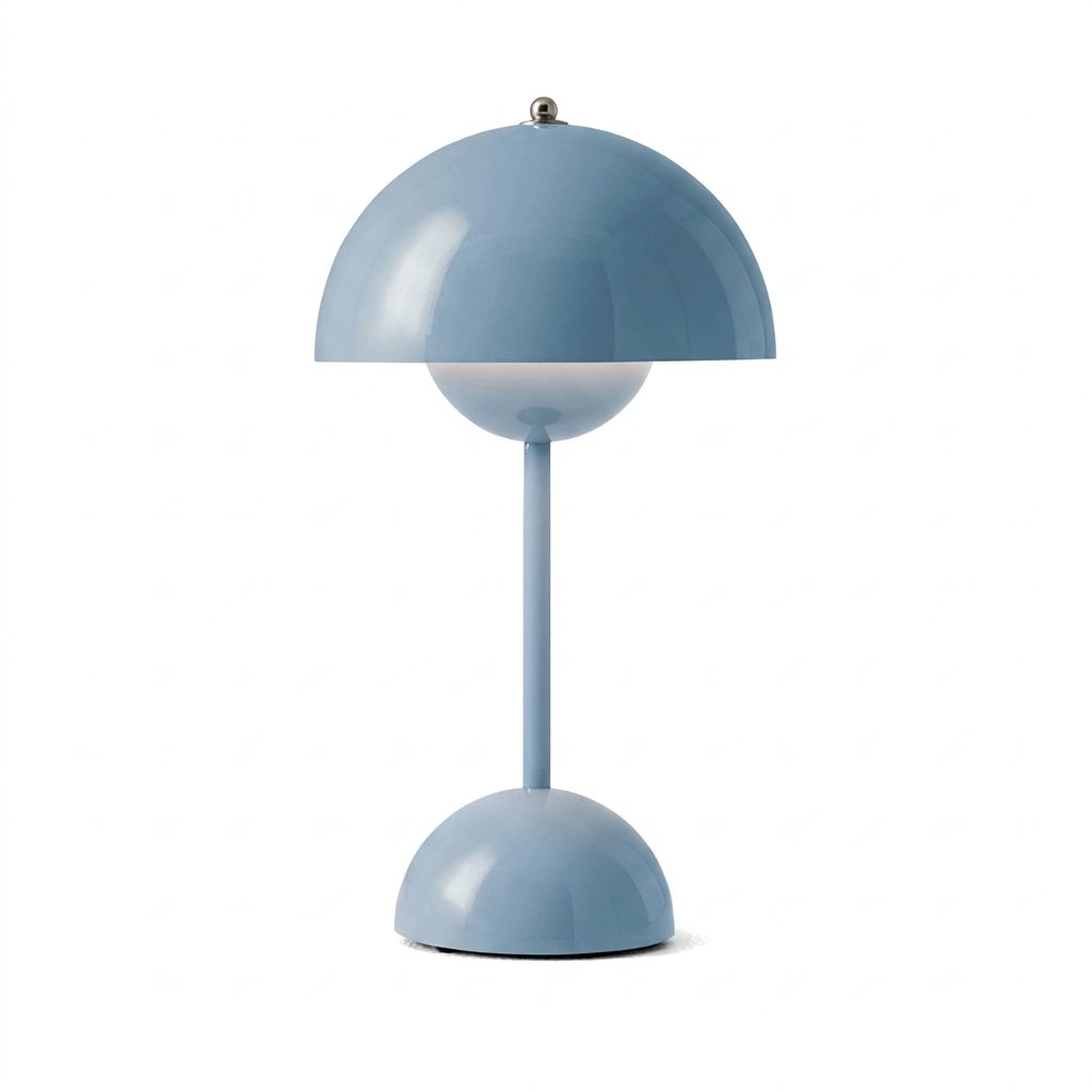 Mushroom Table Lamp, Cordless Rechargeable LED — Blue