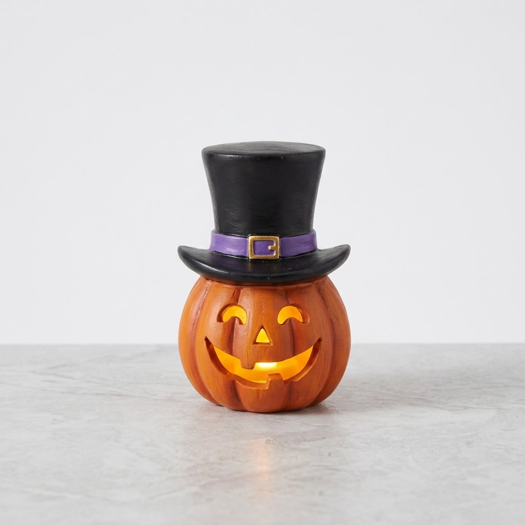 Solar-Powered Halloween Garden Stake Lights – Resin Pumpkin and Ghost Lanterns for Outdoor Use — Top Hat Pumpkin