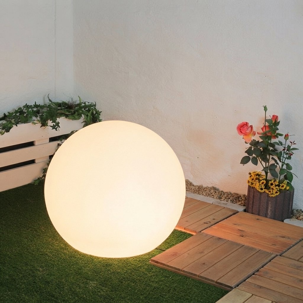 Globe Floor Lamp, Waterproof Indoor & Outdoor LED Ball Light — 35CM