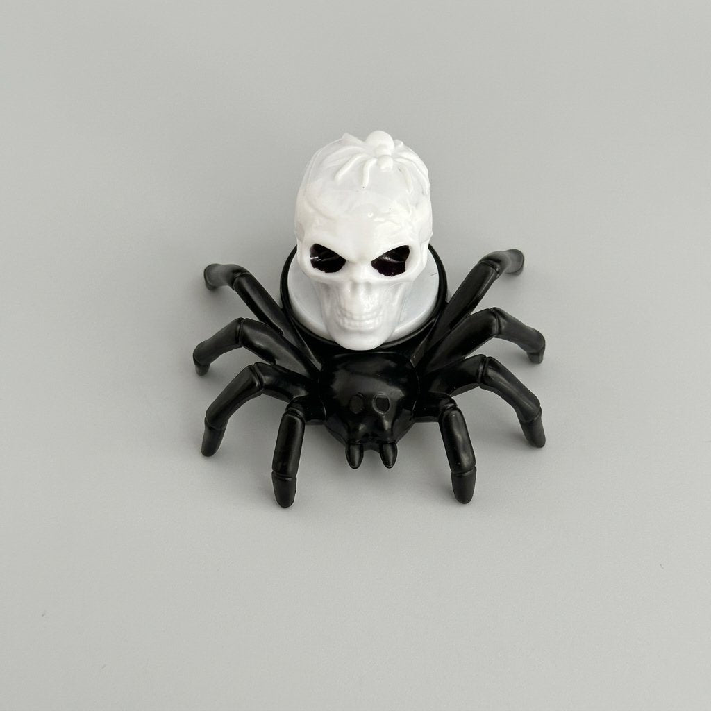 Halloween Spider Tea Light with Flickering LED Flameless Candle – Battery-Operated Decoration — Spider Back Skull