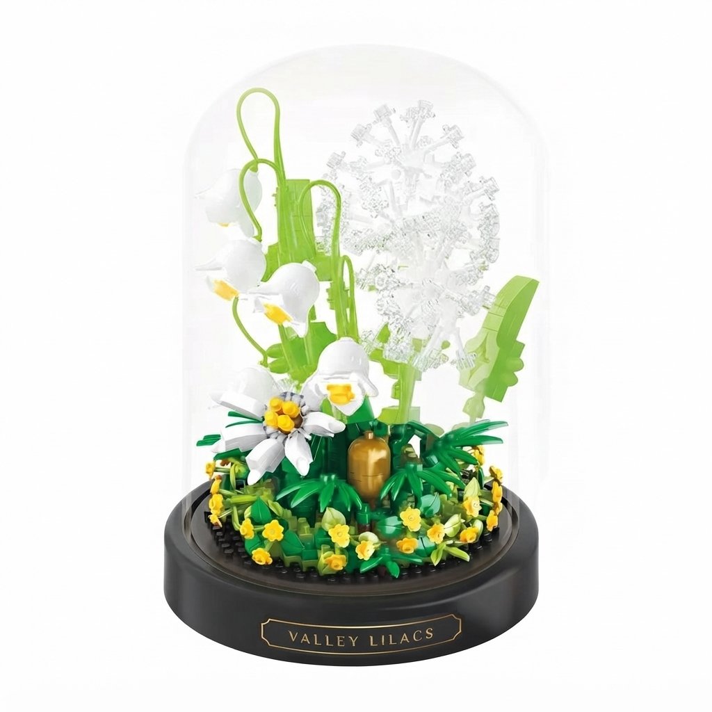 Micro Flower Building Block Set with Display Dome — Valley Lilacs - 480 pieces