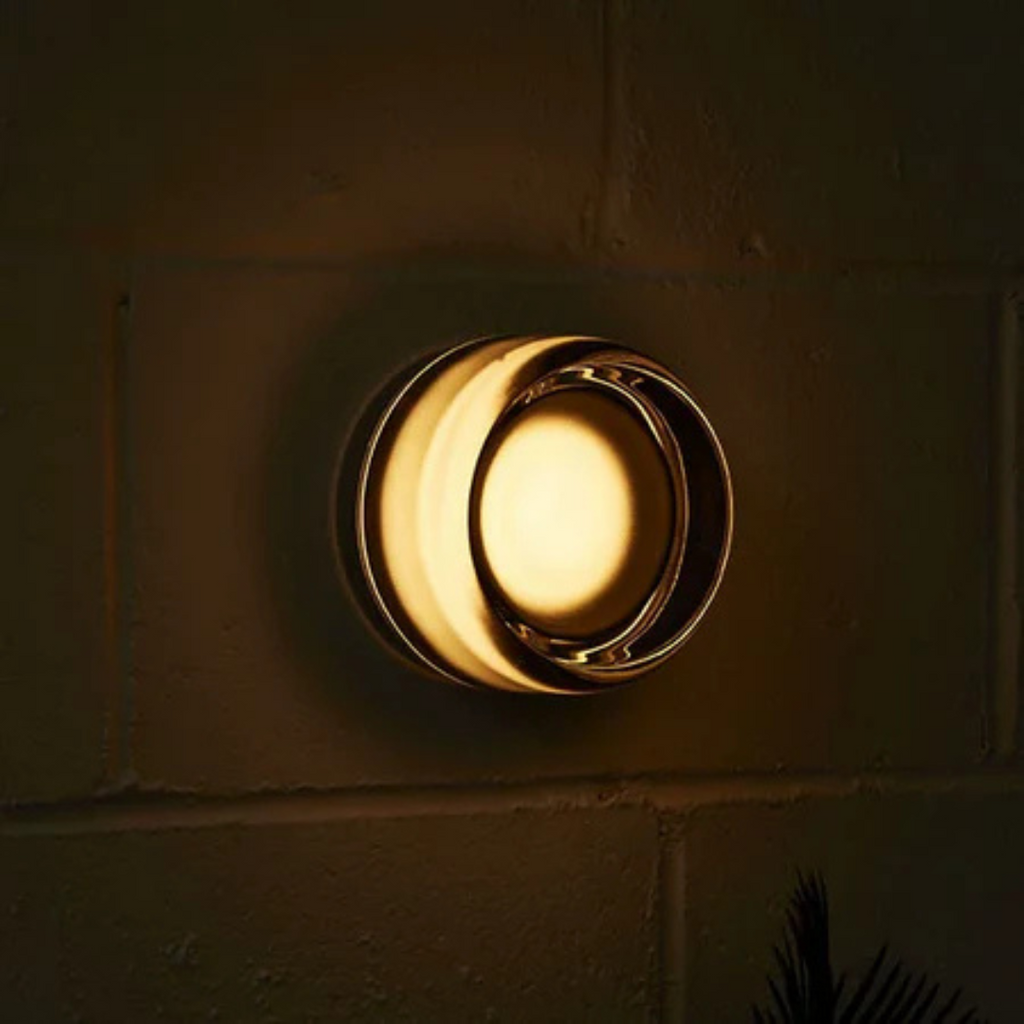 Round Glass Wall Sconce LED Amber Warm Light 5W