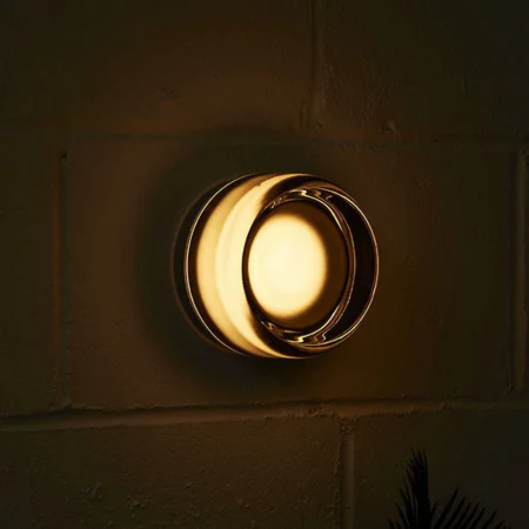 Round Glass Wall Sconce LED Amber Warm Light 5W