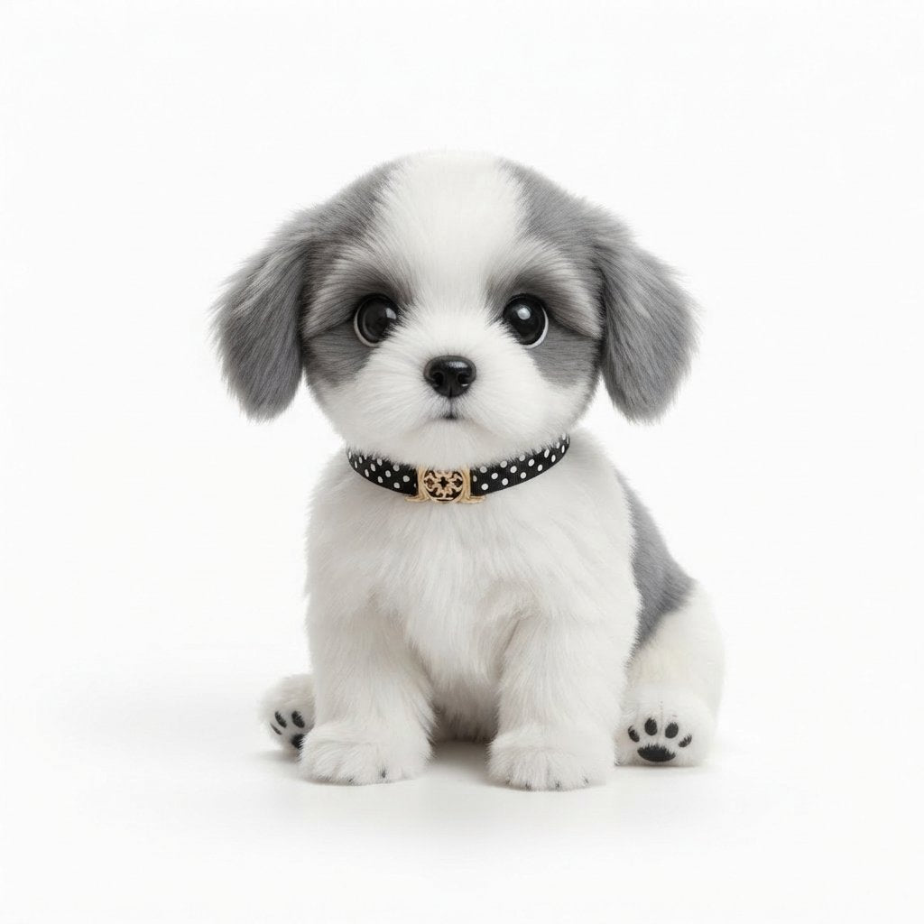 Interactive Plush Puppy Toy with Sound and Movement — Grey & White