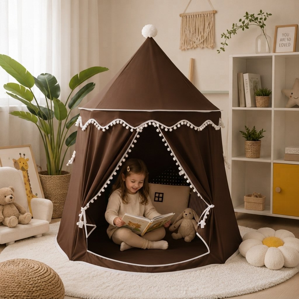 Kids Indoor Play Tent – Princess Castle Teepee — Coffee