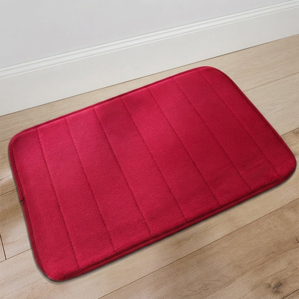 Soft Microfibre Bath Mat – Anti-Slip & Quick-Dry — Red