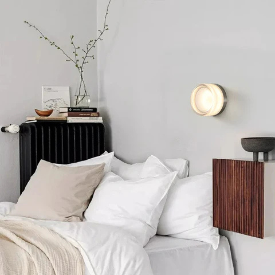 Round Glass Wall Sconce LED Amber Warm Light 5W