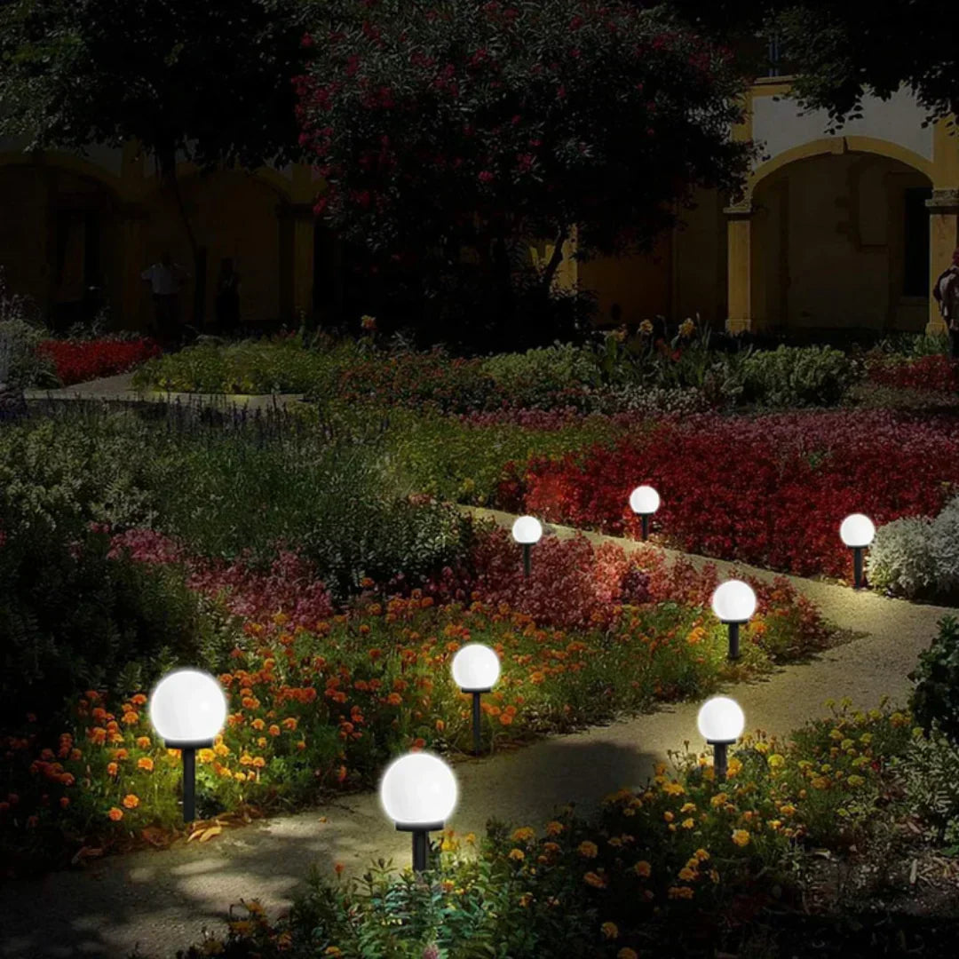 Solar Garden Globe Lights Set of 3 Outdoor Glow
